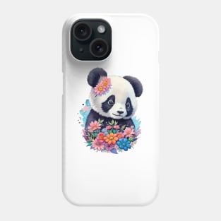 Panda Cute Floral Vintage Phone Case