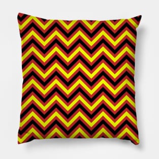 Zigzag Lines - Black Yellow Pillow