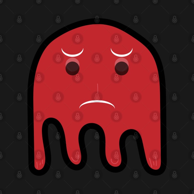 Red unhappy ghost by enflow