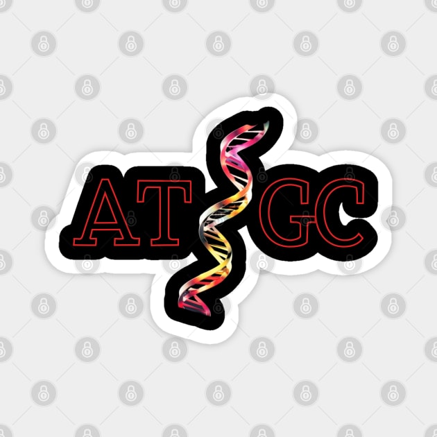 AT / GC, biotechnology, dna strand, molecular biology Magnet by Pattyld