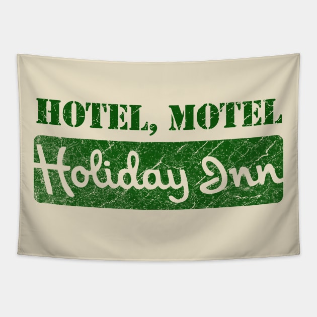 holiday inn - hotel, motel - vintage look - green solid style Tapestry by Loreatees