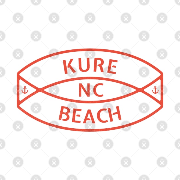 Kure Beach, NC Summertime Vacationing Anchor Ring by Contentarama