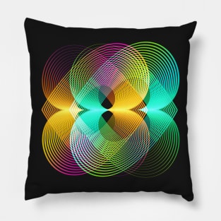 Rainbow geometric lineart abstract Pillow