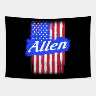 American Flag Allen Family Gift For Men Women, Surname Last Name Tapestry