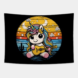 Unicorn Playing Guitar Tapestry