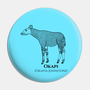 Okapi or Zebra Giraffe Animal Ink Art Drawing Pin