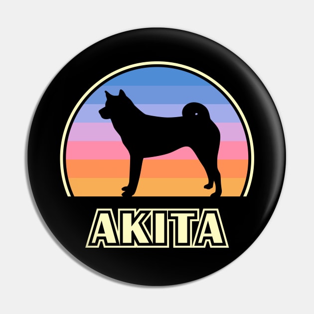 Akita Vintage Sunset Dog Pin by millersye