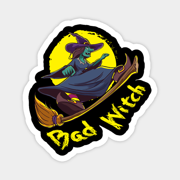 Bad Witch  Design for a Witch riding a broom Magnet by alpmedia