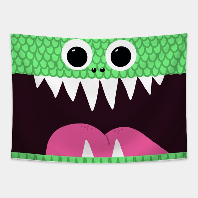 Monster Face Tapestry by Whoopsidoodle