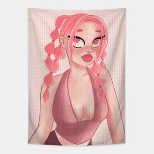 Girl in Pink Tapestry