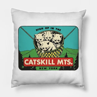 Vintage Style Catskill Mountains Pillow