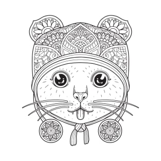 Cat coloring head mandala T-Shirt