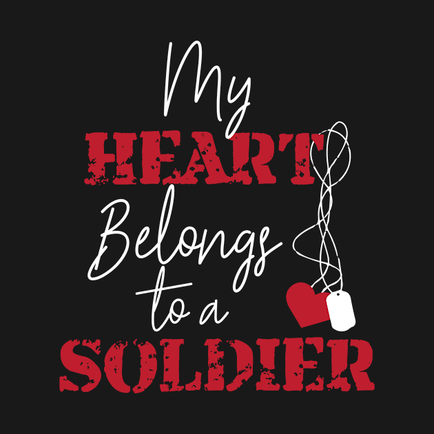 My Heart Belongs To A Soldier American Flag by BUBLTEES