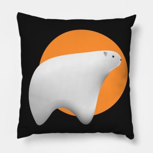 cool white polar bear big sun set in the background Pillow