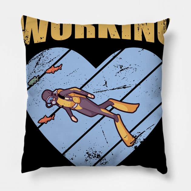 Funny Scuba Diving Under Water Dive Diver Ocean Pillow by melostore