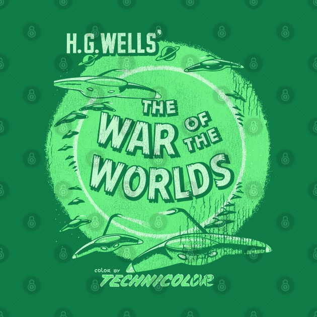 Vintage Distressed War of the Worlds Sci Fi Classic by darklordpug