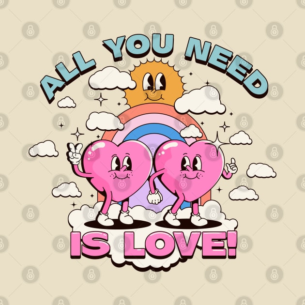 All You Need is Love Retro Illustration by Ravensdesign