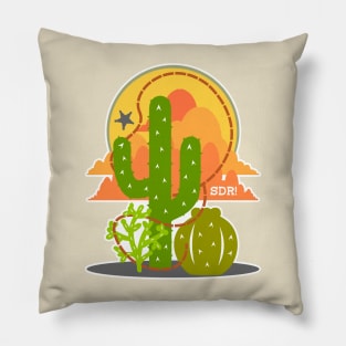 Dude Ranch! Cactus Sunset Pillow