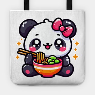 Panda Girl Eating Ramen Tote