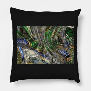 Go with the Flow in Blue and Green Pillow