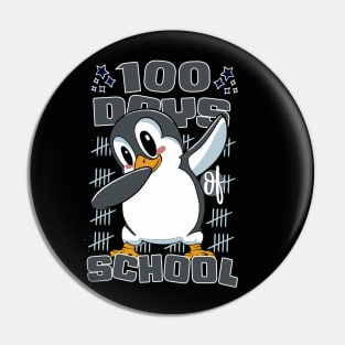 100 Days of school featuring a Dabbing Penguin #1 Pin