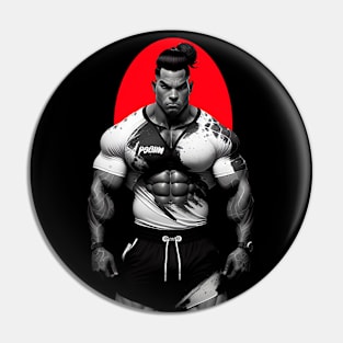 Latino bodybuilder with frown and in a bad mood Pin