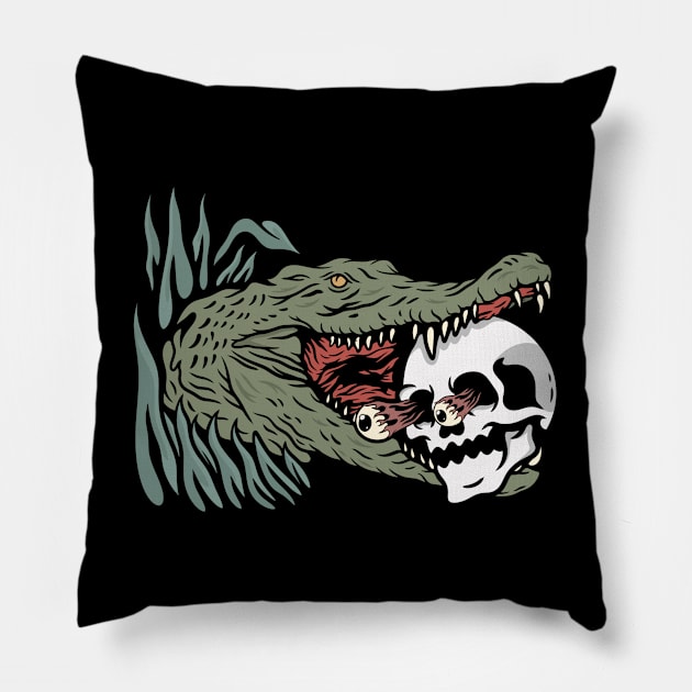 Crocodile Pillow by gggraphicdesignnn