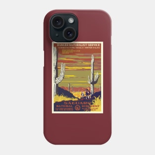 Retro WPA Poster of Sagurao National Park Reimagined for the Future with Climate Change Phone Case