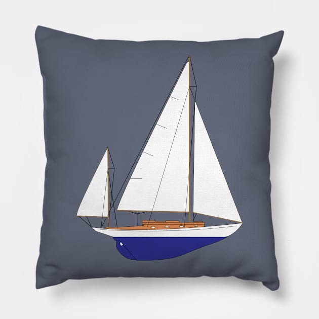 Concordia Yawl Sailboat Pillow by CHBB