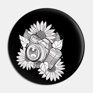 Camera in Sunflowers Pin