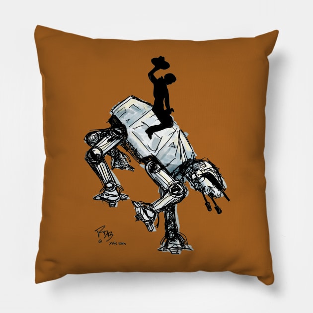 Planet Høth Let 'er BUCK! (prairie blackout) Pillow by Yeti Ink ~ Yeti307