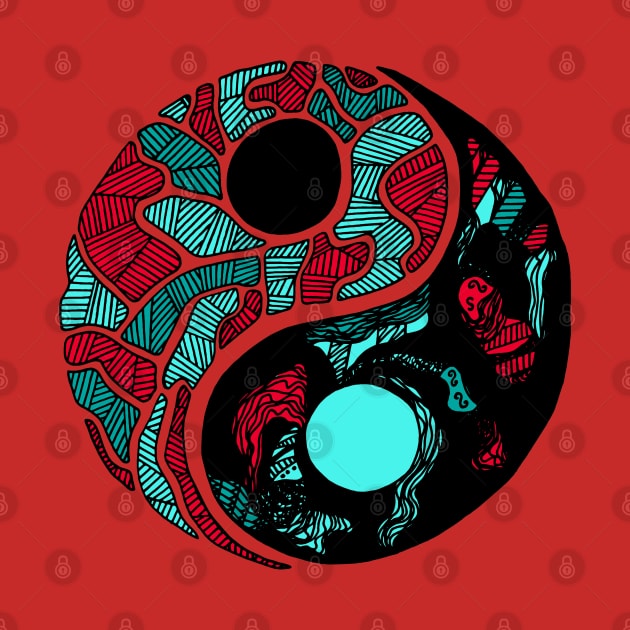 Turqred Abstract Yin Yang by kenallouis