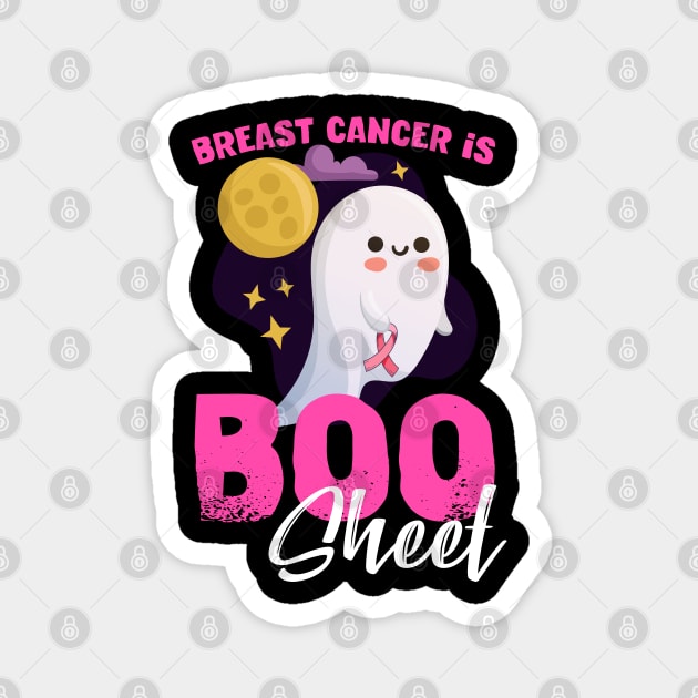 Breast Cancer is Boo Sheet Funny Halloween Cancer Awareness Magnet by AE Desings Digital