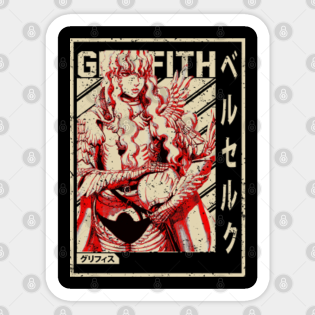 Cool Griffith Berserk Art Funny Manga Anime Happy Berserk Sticker Teepublic cool griffith berserk art funny manga anime happy