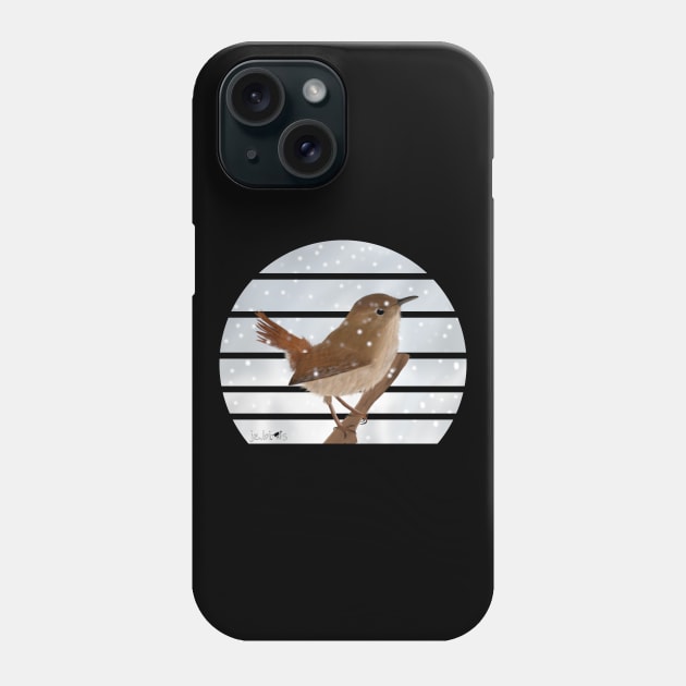 Wren Winter Snow Bird Watching Birding Ornithologist Gift Phone Case by jzbirds