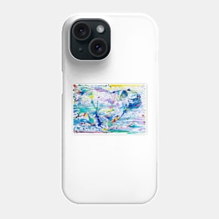 RUNNING PUG - watercolor portrait Phone Case