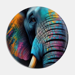 Colorful Elephant in Pop Art Style - A Fun And Playful Art Design For Animal lovers Pin