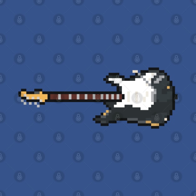 Pixel Lefty Black Strat Guitar by gkillerb