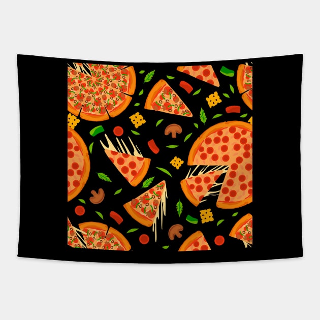 Pizza Pie Tapestry by Golden Eagle Design Studio