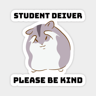 Student Driver Cute Hamster Meme Bumper Magnet