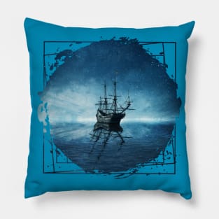 ghost ship reflection Pillow