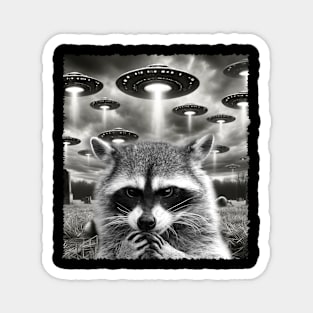 Starry Nights with Raccoons Infuse Extraterrestrial Charm into Every Tee Magnet