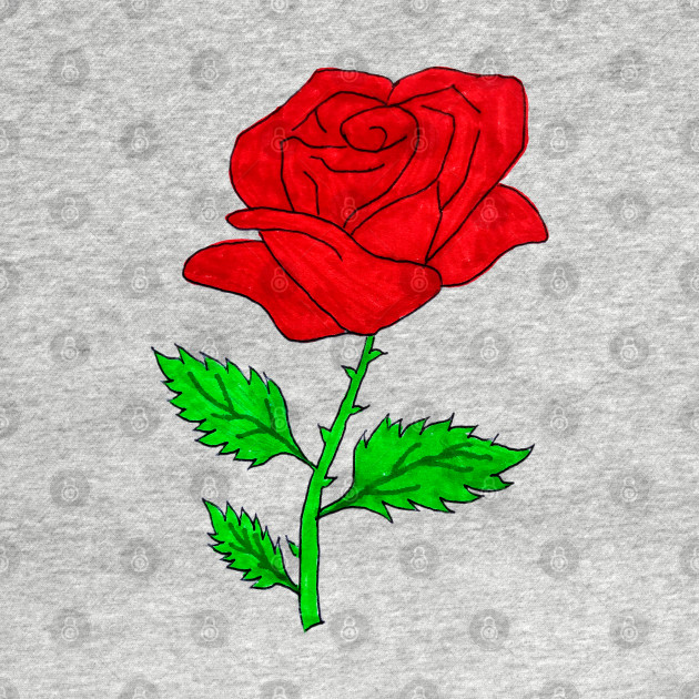 Red Rose Drawing Red Rose Kids T Shirt Teepublic