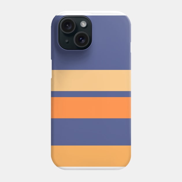 A delightful palette of Purple Navy, White, Sandy, Rajah and Royal Orange stripes. Phone Case by Sociable Stripes