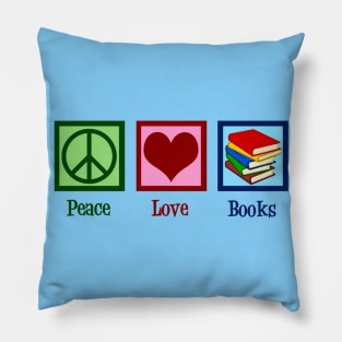 Peace Love Books Pillow