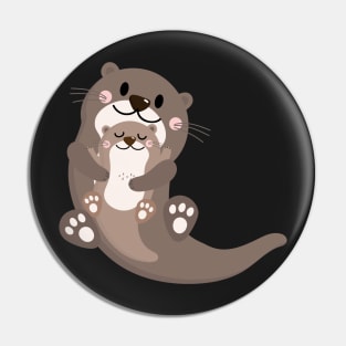 Significant Otters - Otters Mom Holding Each Other Pin