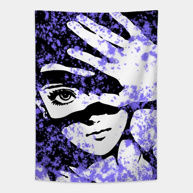 Punk Fashion Style Neon Purple Glowing Girl Tapestry by Punk Fashion