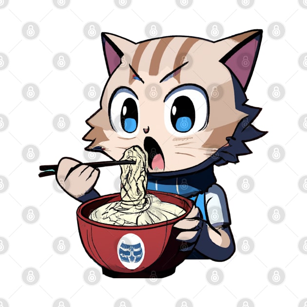 Cute cat eating ramen by 365inspiracji