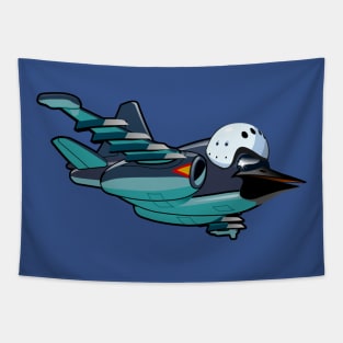 Cartoon fighter plane Tapestry