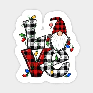 Gnome Christmas Love with Lights Magnet